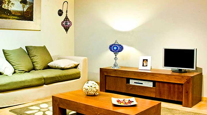 Mozaik Lamba, Mosaic Lamp, Handmade Glasses Mosaic Lamp,